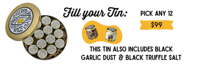 Gift Tin: 12 Small Spices & Black Garlic & Truffle Salt